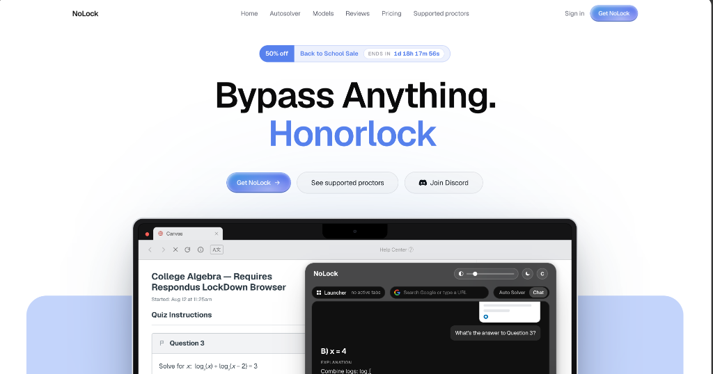 GetnoLock — Bypass Anything Honorlock design preview