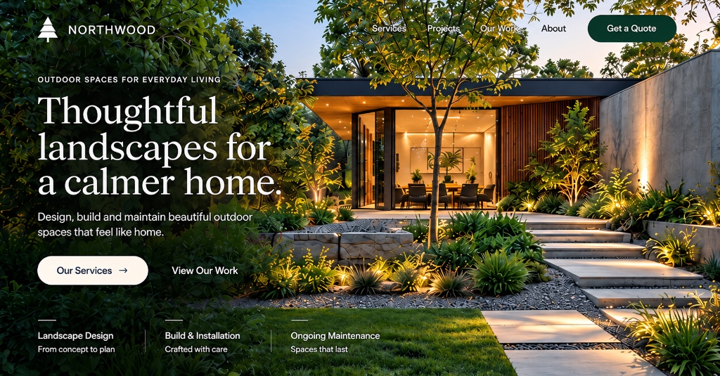 Northwood — Landscape design website redesign preview